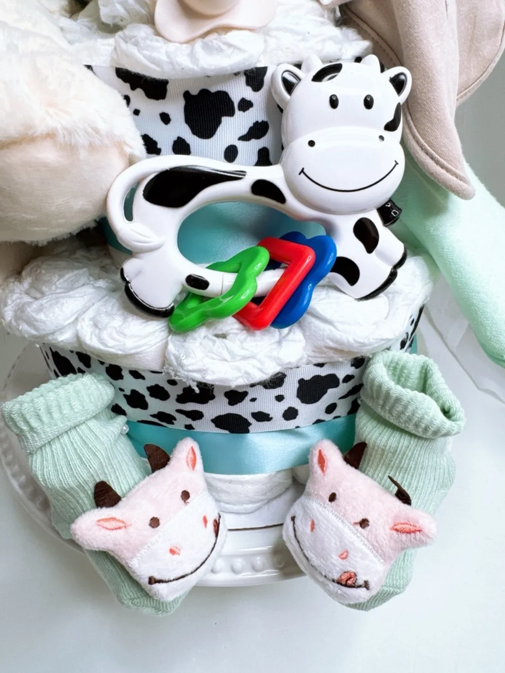 Bull Diaper Cake, Farm Theme, Baby Shower Gift